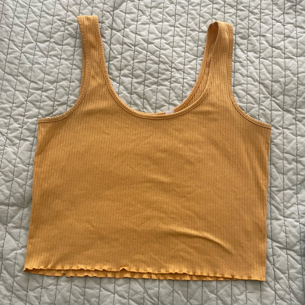 yellow cropped tank top